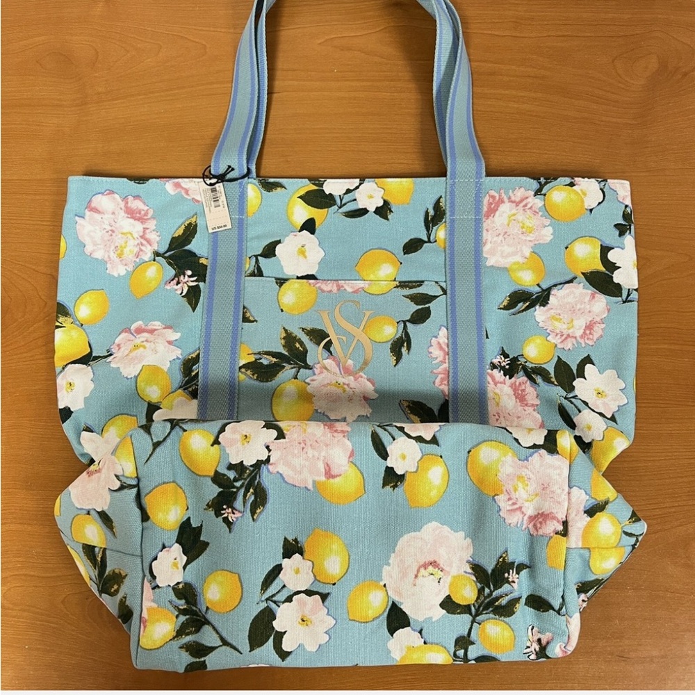Victoria Secret Swim Cooler Floral Lemon Tote Bag - Picture 2 of 7